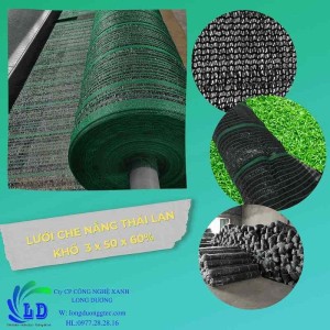 Lưới Che Nắng Thái Lan Đen 3x50x60% Cắt Nắng